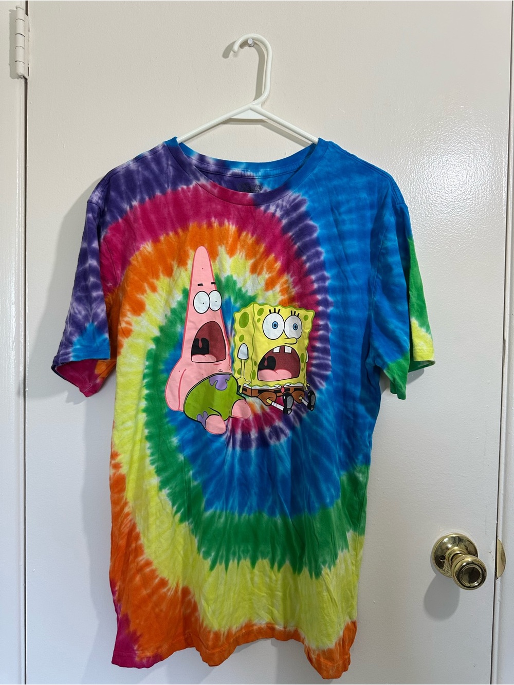 SpongeBob Squarepants Rainbow Tie-Dye Crewneck Tee